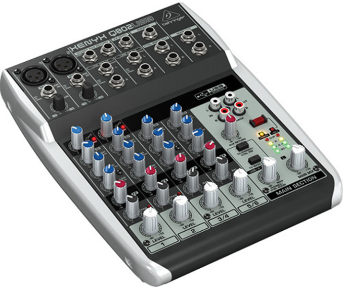 Best Mixers, Boom Stands, Sound Proofing for Podcasting Behringer XENYX Q802USB sample