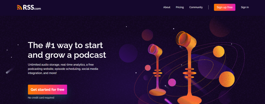 RSS.com is another widespread and popular podcast media host to get your RSS feed URL. Just create your account by adding the relevant details of your podcast, add the audio files to the dashboard, and you can then access the RSS Feed URL of the podcast with a few clicks.